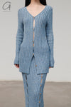 BASERANGE Loulou Cardigan KLOUC-CO-AU23 Blue Mix